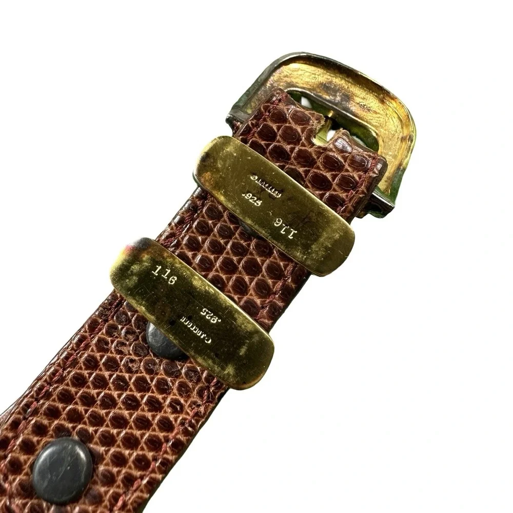Billy Martin x J Deegan Lizard Sterling Silver Gold Plated Buckle Set Size 34